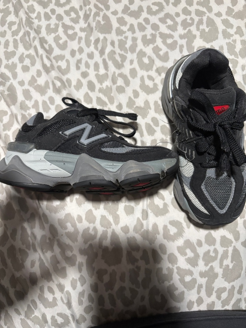 New Balance Black and Gray Kids Athletic Sneakers